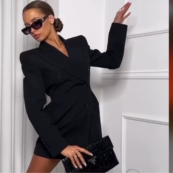 Zara DOUBLE-BREASTED BLAZER DRESS ZW COLLECTION - Picture 7 of 8